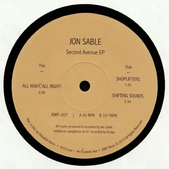 Jon Sable ‎– Second Avenue
