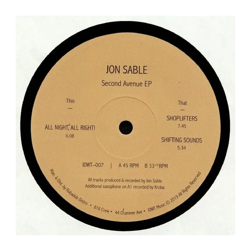 Jon Sable ‎– Second Avenue